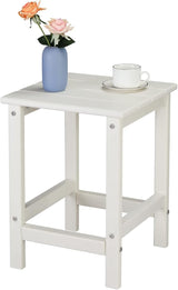 Beach Outdoor Side Table with 2 Layer Storage, Plastic Waterproof and UV Resistant HDPE Adirondack Coffee End Tables - Photo 5