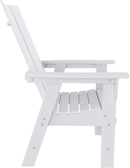 WestinTrends Ashore Outdoor Patio HDPE Plastic Modern Adirondack Dining Chair White