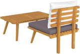 2-Piece Corner Garden Lounge Set with Dark Gray Cushions, Solid Acacia Wood Frame, Rustic Outdoor Furniture for Patio - Photo 6