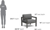 Homestyles Grayton Outdoor Aluminum Lounge Chair, Gray - Photo 3