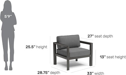 Homestyles Grayton Outdoor Aluminum Lounge Chair, Gray