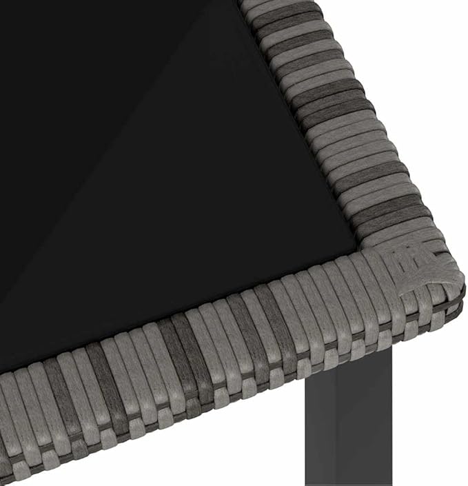 Square Garden Dining Table, Outdoor Patio Furniture with Tempered Glass Top - Photo 4