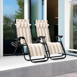 Best Choice Products Set of 2 Adjustable Steel Mesh Zero Gravity Lounge Chair Recliners w/Pillows and Cup Holder Trays - Photo 5