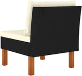 2-Piece Outdoor Sofa, 25.4x28.3x26.4 in, Black PE Rattan, Adjustable Armrest, All-Weather Cushions, Patio Balcony Garden - Photo 6