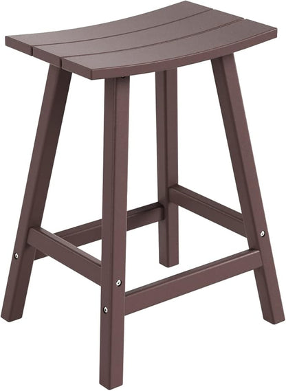 WestinTrends Malibu Malibu 24 Inch Counter High Saddle Stools (Set of 3), Dark Brown