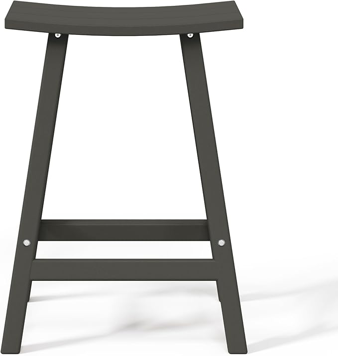 WestinTrends Malibu 2 Piece Set of 24 Height Outdoor/Patio Saddle bar stools, Gray