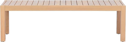 Christopher Knight Home Galliard Outdoor Coffee Table for Patio Furniture Set, Heavy Duty Acacia Wood Accent Table, Rectangular Outdoor Table, Slat Panel Side Table for Yard Garden Porch, Light Teak