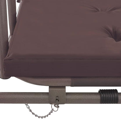 Outdoor Furniture,Accommodating 2 People,with Armrests,Outdoor Swing Bench,Sturdy Metal Frame,for Poolside,Yard,Garden,Deck,Convertible Swing Bench with Canopy Coffee