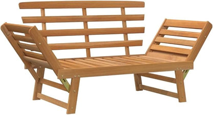 Patio Bench 2-in-1 Garden Bench Outdoor Bench for Outdoors Porch Entryway Furniture for Yard 74.8" Solid Acacia Wood