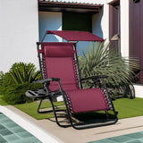 Best Choice Products Folding Zero Gravity Outdoor Recliner Patio Lounge Chair w/Adjustable Canopy Shade, Headrest - Photo 5