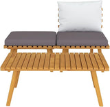 vidaXL 3 Piece Patio Lounge Set - Rustic Acacia Wood Outdoor Furniture with Cushions - Weather-Resistant - Photo 6