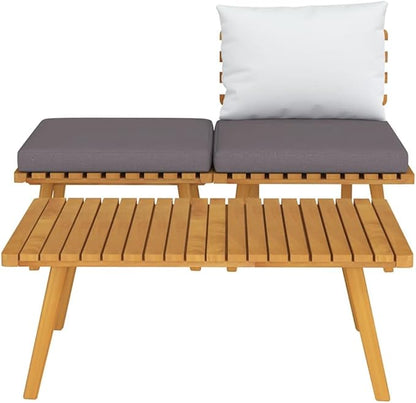 Dark Grey and White 3 Piece Garden Lounge Set with Cushions, Durable Acacia Wood Outdoor Furniture, Weather-Proof Polyester Modular Patio Seating for Relaxation