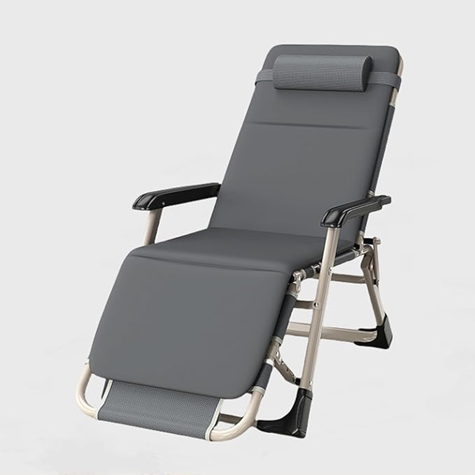 Folding Patio Lounge Chair w/Adjustable Pillows Cup Holder for Poolside Backyard Reclining Lounge Chair with Removable - Photo 1