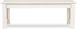 Shine Company Outdoor Wooden Backless Patio Garden Bench, 4 Ft, Eggshell White - Photo 3