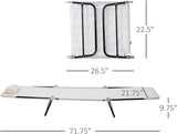 Outdoor Tanning Chair with Pillow, Folding Chaise Lounge Chair with Adjustable Backrest - Photo 2