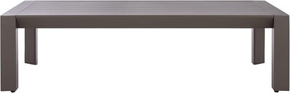 SAFAVIEH Couture Outdoor Patio Furniture Collection - Donaldo Rectangular Coffee Table, Dark Grey Aluminum Frame with Slatted Top (CPT4012A)