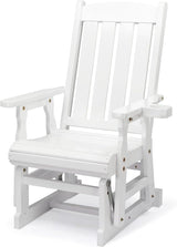 VINGLI Wooden Patio Glider, Heavy Duty 600 LBS Outdoor Glider with Cup Holders - Photo 1