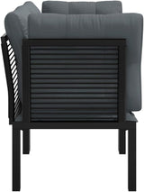 Corner Chair Black Dark Grey Modular Design Durable Construction Outdoor Furniture with Soft Weather-Resistant Cushions - Photo 4