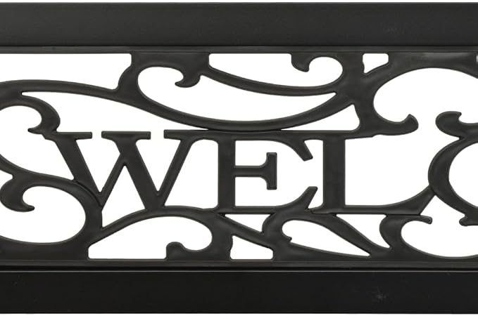 Garden Bench 49.2 x 49.2 in Black Powder-Coated Steel Outdoor Seating for Two 529 lb Load Vintage Look Patio Porch Park Balcony