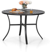 Sophia & William 42" Round Patio Table, Black Metal Outdoor Dining Table for 4 - Photo 1