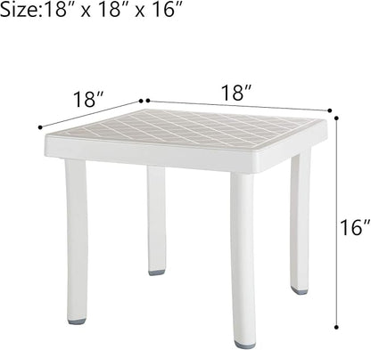 Domi Pool Lounge Chair Aluminum Adjustable Outdoor Chaise Lounge,All Weather Plastic Poolside Lounge Chair with Table for Deck Lawn Backyard, Blue Textilene