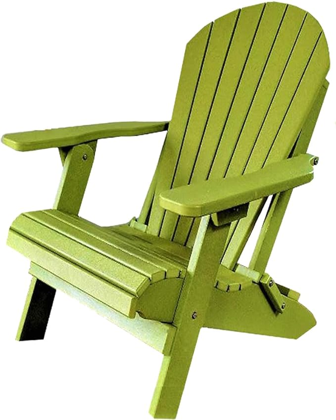 DuraWeather Poly® Classic King Size Folding Adirondack Chair (Kiwi Green)