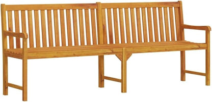 86.2 in Brown Large Acacia Wood Garden Bench for Patio, Rustic Outdoor Seating 3 Person, Oiled Weather Resistant, Assembly Required, for Garden, Balcony, Front Porch