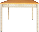 Large Rectangular Garden Table, Outdoor PE Rattan Dining Table for 6, Weather-Resistant Patio Furniture for Backyard - Photo 6