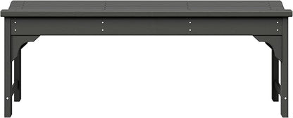 WestinTrends Malibu Outdoor Bench, All Weather Resistant Poly Lumber Backless Patio Garden Bench, Adirondack Curved Bench Seat for Comfort, Gray
