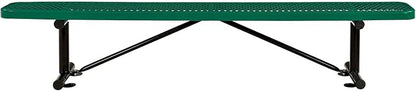Global Industrial 8'L Heavy Duty Expanded Metal Mesh Flat Bench with Steel Frame, Portable Outdoor Bench, 1000 lbs Capacity, Green, 96" L x 14-1/2"W x 18" H