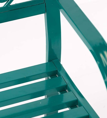 Wind & Weather Teal Iron Butterfly Garden Bench 4-Feet Wide by 2.75-Feet High by 1.75-Feet Deep Sturdy, Powder-Coated Bench for All Seasons, Adds Pop of Gorgeous Color to Your Garden