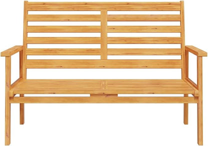 Garden Sofa Bench Natural Wood Solid Acacia Wood Medium Durable Outdoor Seating for Two, Breathable Design for Comfort, Spacious Patio Furniture with Oiled Finish for Easy
