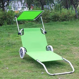 Beach Chair with Canopy Shade, Foldable, Easy to Move, Good Load Bearing, Fabric, Sun Chairs Loungers, for Patio, Beach - Photo 2