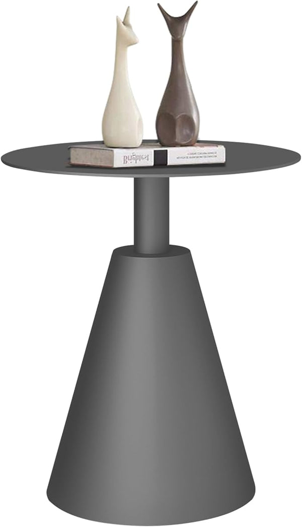 19.5''Φ Outdoor Round Coffee Table Weather-Resistant Aluminum Side Table for Balcony, Patio, Garden, Bedroom (Grey) - Photo 1