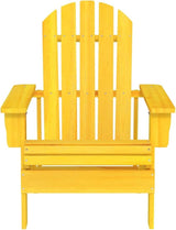 Yellow Solid Fir Wood Adirondack Garden Chair Durable Outdoor Patio Furniture for Relaxation Comfortable Ergonomic - Photo 3