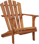 Brown Solid Acacia Wood Standard Durable Garden Adirondack Chair with Ergonomic Backrest for Patio Balcony Outdoor - Photo 1