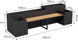 Outdoor Park Planter Bench Outdoor Patio Flower Box Seating Set Large Metal Black Garden Bench with Raised Planter - Photo 3