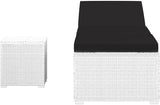 Sun Lounger White PE Rattan Patio Chaise Lounge Patio Sunbed for Pool Outside 76.8 in x 23.6 in x 12.2 - Photo 3