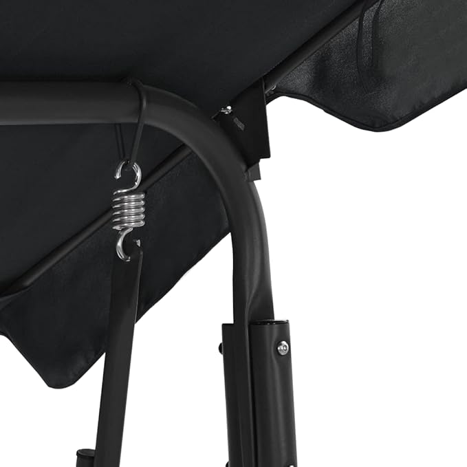 Outdoor Furniture, Accommodating 2 People, with Armrests, Outdoor Swing Bench, Roof with Sunshade, Sturdy Metal Frame - Photo 5