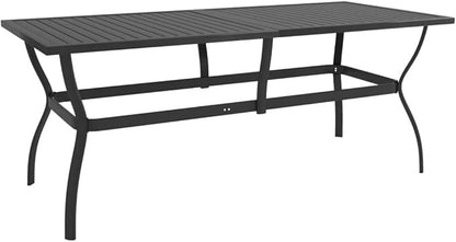 Patio Table Anthracite 74.8"x31.5"x28.3" Steel,Industrial Style Slatted Patio Table Sturdy and Stable for Your Outdoor Living Space Outdoor Table