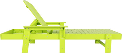 WestinTrends Dylan 2 Piece Adirondack Reclining Chaise Lounge with Arms Lime