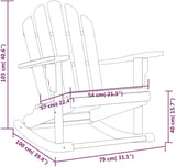Set of 2 Natural Teak Adirondack Chairs with Rocking Feature for Outdoor Relaxation in Garden or Patio - Photo 2