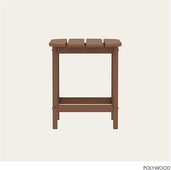 POLYWOOD SBT18TE South Beach 18" Outdoor Side Table, Teak
