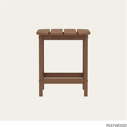 POLYWOOD SBT18TE South Beach 18" Outdoor Side Table, Teak