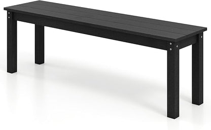 Moccha HDPE Outdoor Bench, 55" Patio Bench with Slatted Seat & 750 Lbs Capacity, Weatherproof Outside Seating Furniture, 2-3 People Backless Garden Bench, Loveseat for Entryway, Porch, Lawn, Backyard