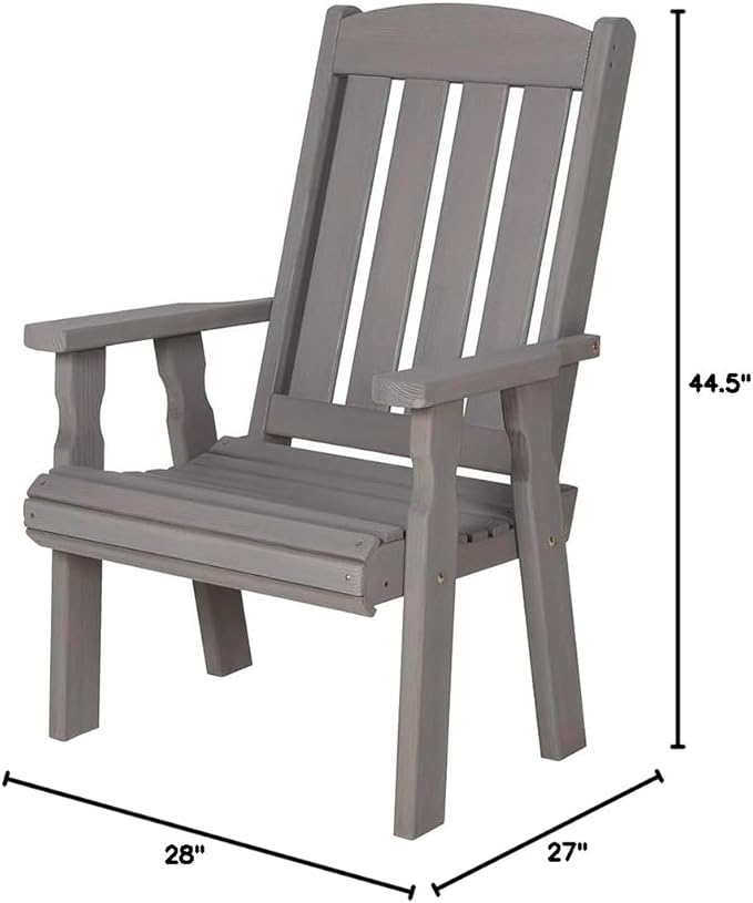Amish Casual Heavy Duty 600 Lb High Back Mission Treated Patio Chair (Semi-Solid Grey Stain)