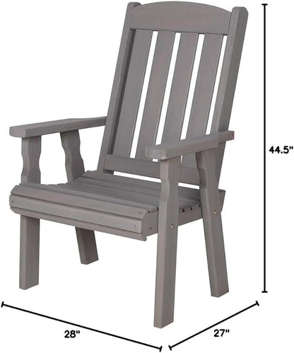 Amish Casual Heavy Duty 600 Lb High Back Mission Treated Patio Chair (Semi-Solid Grey Stain)