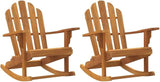 Natural Teak Garden Adirondack Rocking Chair Set of 2 - Photo 3