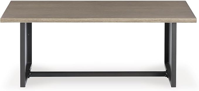 Signature Design by Ashley Bree Zee Contemporary Aluminum Outdoor End Table, Light Brown & Gray