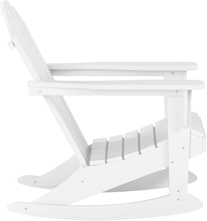 WestinTrends Malibu Outdoor Patio Porch Rocking Adirondack Chair (Set of 4), White